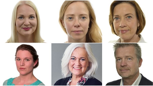 Ulrika Heindorff (M), Åsa Lindhagen (MP), Kristina Nilsson (S), Lina Nordquist (L), Acko Ankarberg Johansson (KD), Per Ramhorn (SD).