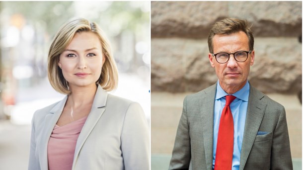 Partiledarna Ebba Busch Thor (KD) och Ulf Kristersson (M).