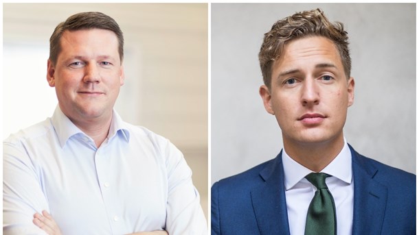 Tobias Baudin, ordförande i Kommunal och Emil Källström, Centerpartiet har olika syn på skattereform.