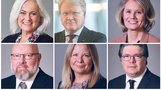 Ö fr v: Acko Ankarberg Johansson, Lars Adaktusson, Pia Steensland, Michael Anefur, Camilla Brodin och Larry Söder.