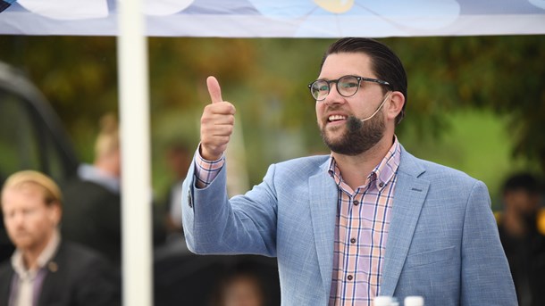 Jimmie Åkesson (SD) under valspurten 2018.