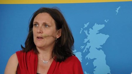 EU-kommissionären Cecilia Malmström under ett seminarium i Visby.