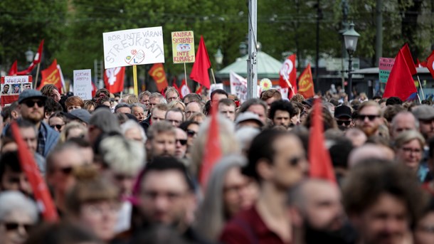 Vänsterpartiets förstamajtåg i Göteborg 2019. 