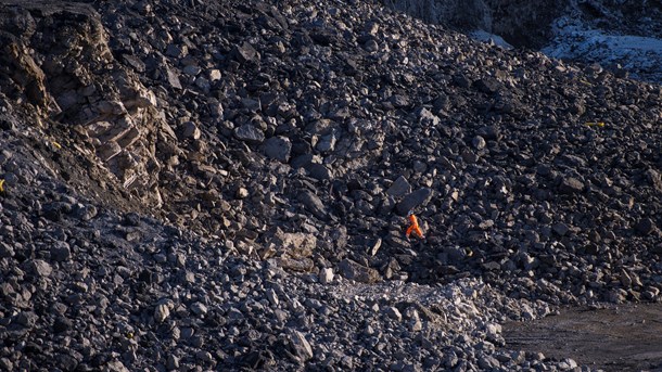 Gruvberget i Svappavaara där LKAB bryter järnmalm, mars 2014.