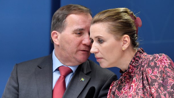 Sveriges statsminister Stefan Löfven och Danmarks statsminister Mette Frederiksen.