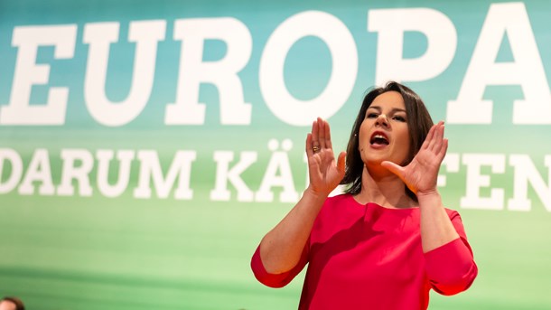 Annalena Baerbock, en av två partiledare för De gröna, på partiets kongress i Leipzig 2018.