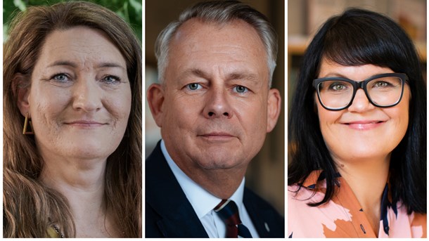 Susanna Gideonsson, LO, Göran Arrius, Saco och Therese Svanström, TCO.