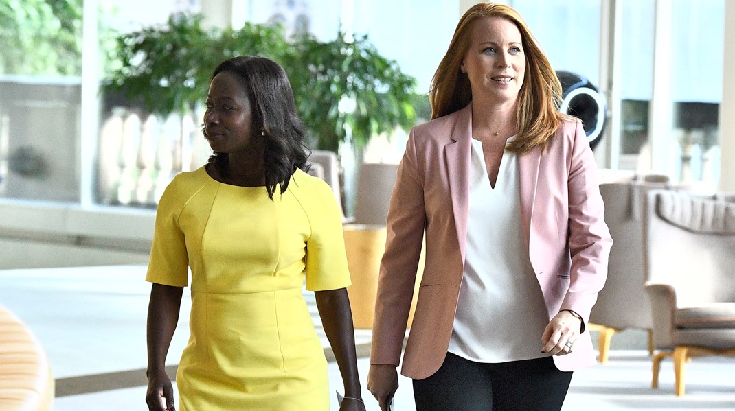  Liberalernas partiledare Nyamko Sabuni och Centerpartiets ledare Annie Lööf. 