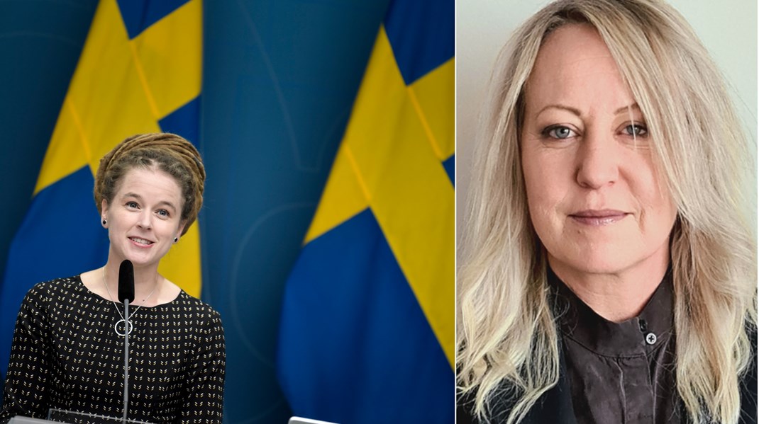 Kultur- och demokratiminister Amanda Lind (MP) under en pressträff om fördelningen av pandemistöd till kulturen, idrotten och civilsamhället, däribland ungdomsorganisationer och trossamfund.