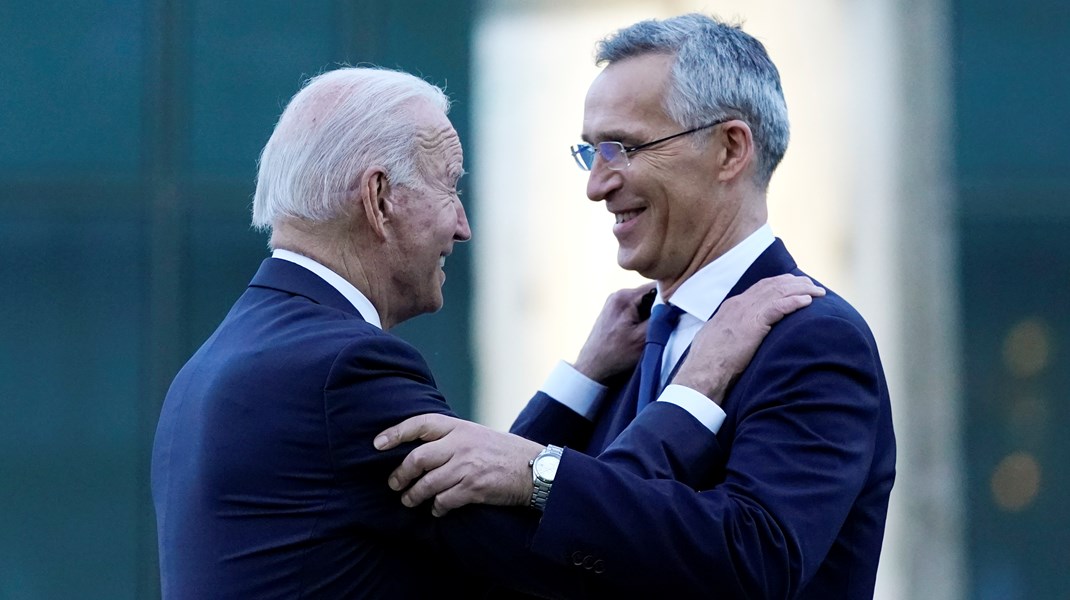 President Joe Biden and Natos generalsekreterare Jens Stoltenberg möttes vid Natos huvudkvarter i Bryssel på måndagen.