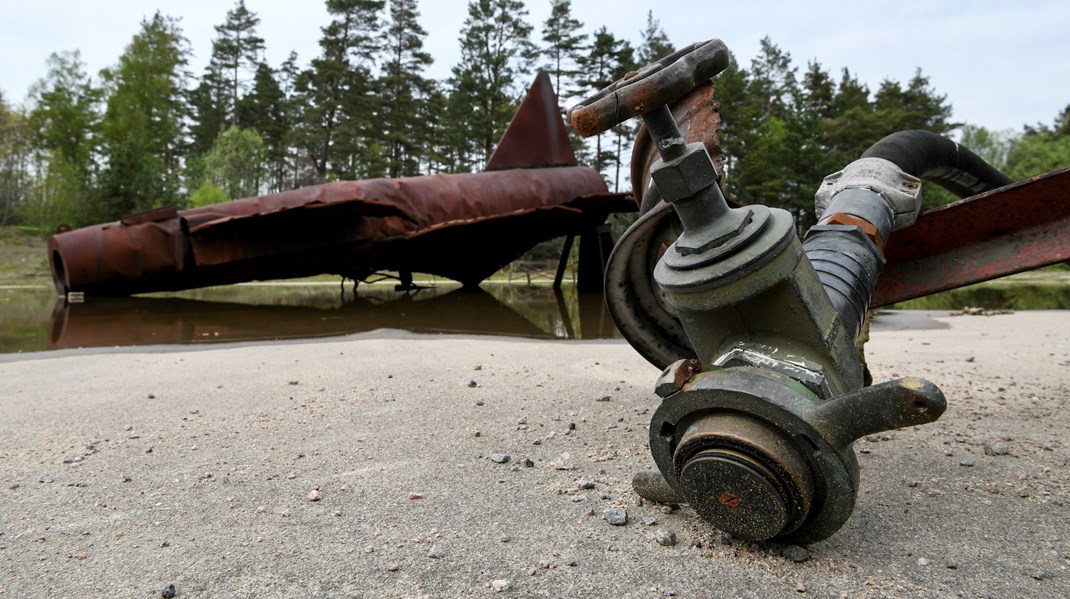 Brandövningsplats på F17 i Kallinge, Ronneby kommun, där brandskum med PFAS använts.