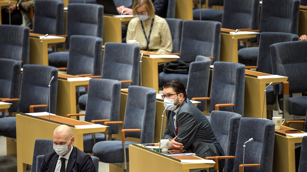 Många bar mask vid partiledardebatten häromveckan.