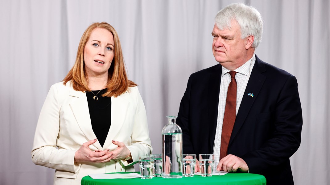 Centerpartiets partiledare Annie Lööf och partisekreterare Michael Arthursson.