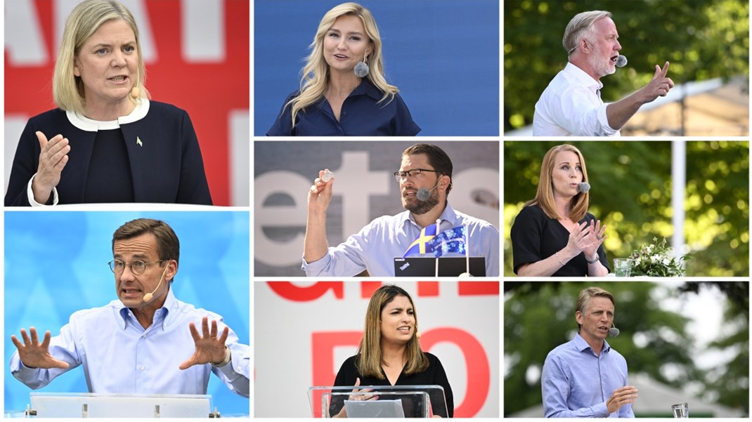 Åtta partiledartal på fem dagar. Flest såg det första, minst antal såg det sista.