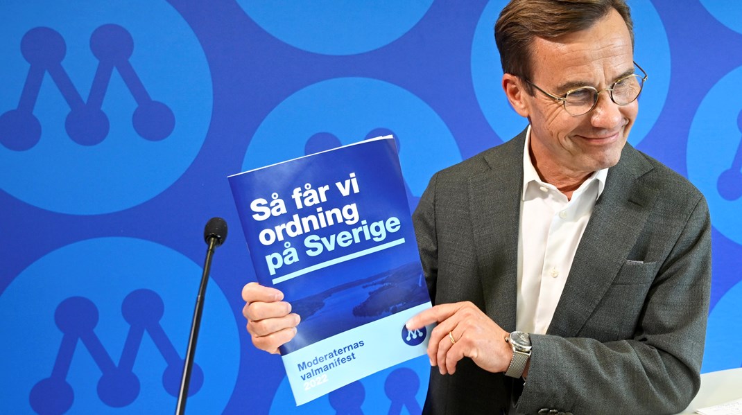 Sist av alla riksdagspartier presenterade Moderaterna sitt valmanifest under pressträff av partiledaren Ulf Kristersson. 