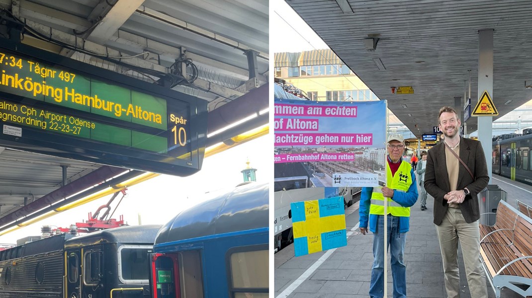 Premiärturen till Hamburg stötte på rejäla problem efter att halva 
tågsetet inte fick godkänt för att köra genom Danmark. Men 
nattågsaktivister i 