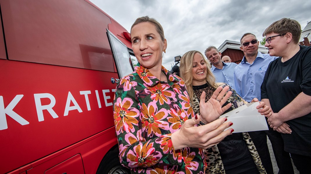 Danmarks statsminister Mette Frederiksen på valturné 2019.