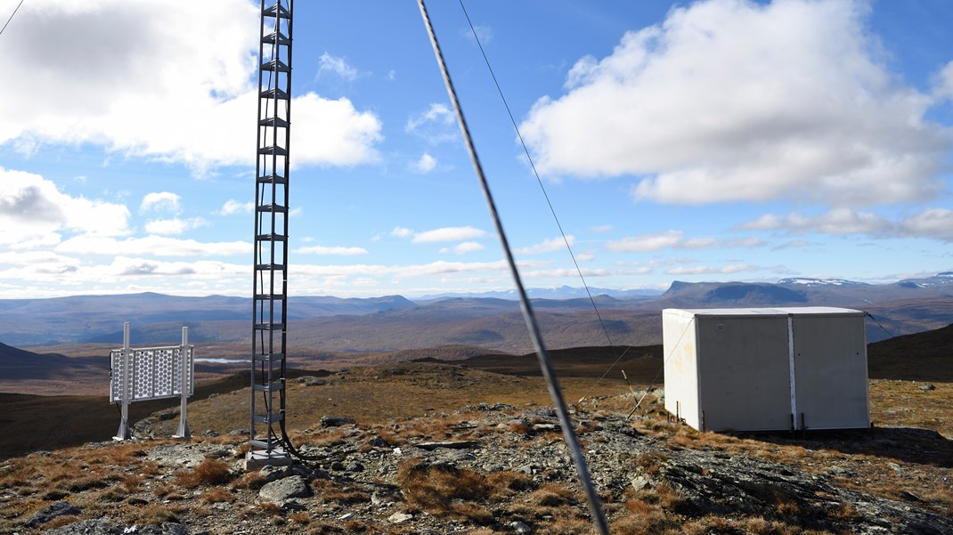 Mobilmast i Vindelfjälen, Lappland.