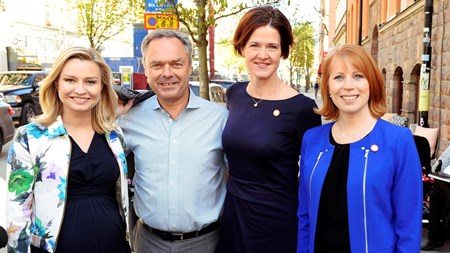 Ebba Busch Thor (KD), Jan Björklund (L), Anna Kinberg Batra (M) och Annie Lööf (C)