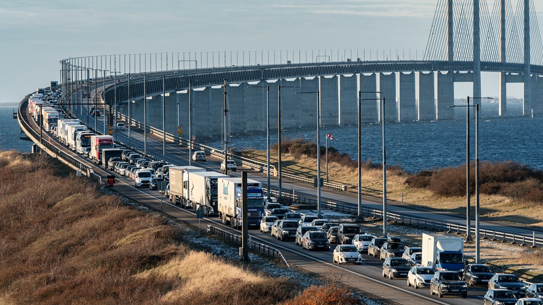 Köer på Öresundsbron i december förra året när regeringen krävde vaccinationsbevis och ID.