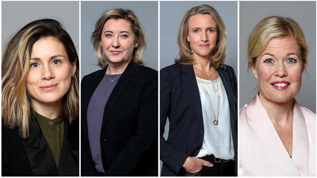 Socialdepartementets statssekreterare Petra Noreback, Miriam Söderström, Minna Ljunggren och Anna Pettersson Westerberg.