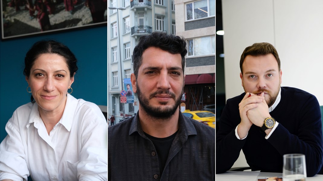 Banu Tuna, Veysel Ok och Mustafa
Kuleili hoppas alla på en ljusare framtid för pressfrihet,
demokrati och yttrandefrihet efter det turkiska valet i maj. 