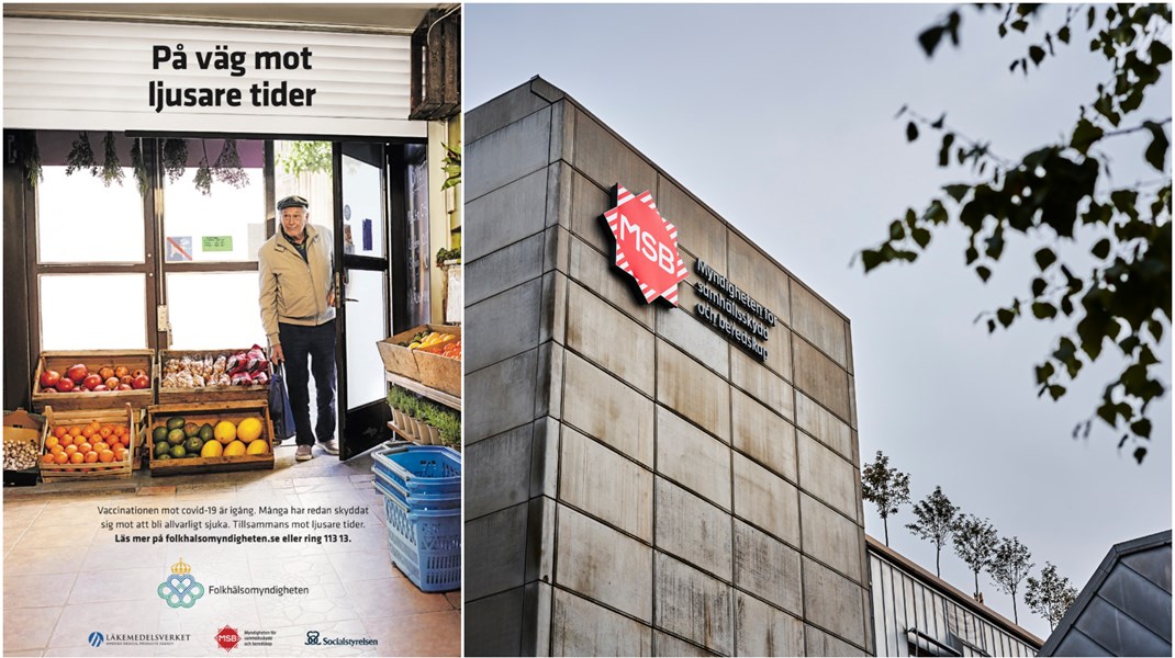 MSB:s kampanjer under pandemin fick reklamnotan att skjuta i höjden 2021. ”Folkhälsomyndigheten eller Socialstyrelsen hade kunnat ta pengarna, men det blev vi och så gjorde vi det under gemensamma logotyper. Det var en del av den svenska strategin”, säger kommunikationsdirektör Morgan Olofsson.