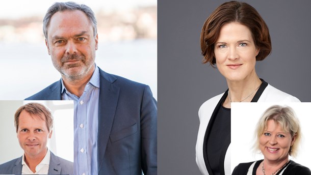 Liberalerna partiledare Jan Björklund försöker svara på Moderaternas Anna Kinberg Batras skoloffensiv. Partiledarna flankeras av de skolpolitiska talespersonerna Christer Nylander (L) och Camilla Waltersson Grönvall (M).