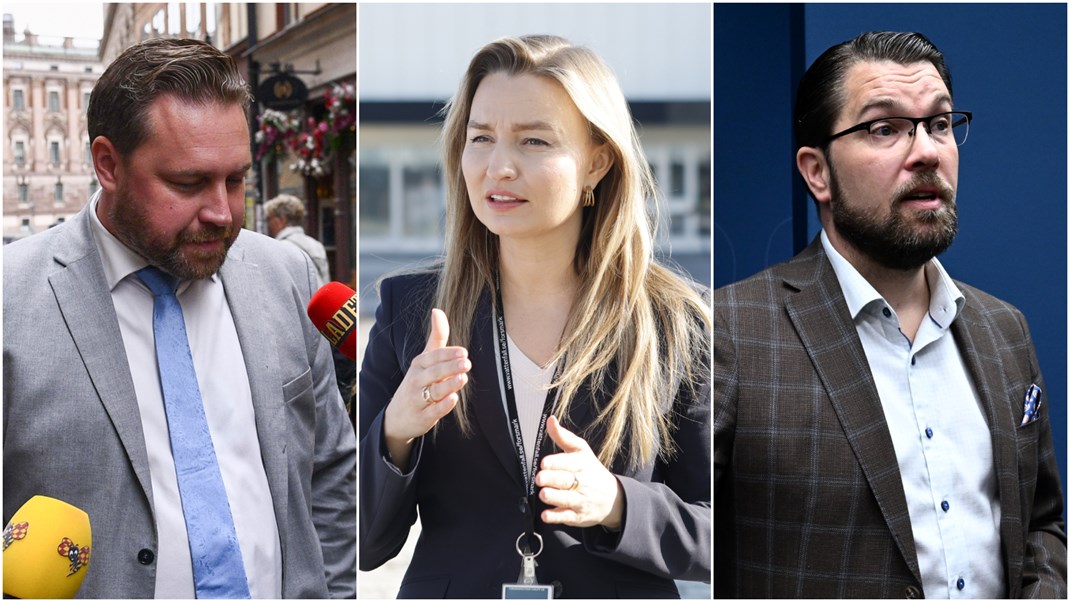 Mattias Karlsson, Ebba Busch och Jimmie Åkesson.