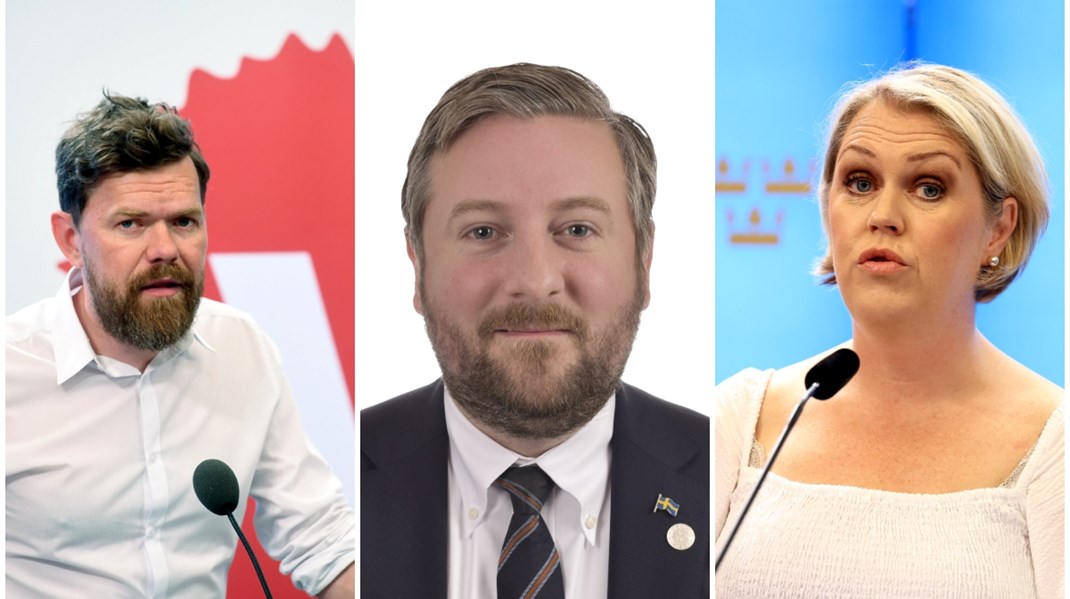 Aron Etzler (V), Lena Hallengren (S) och Fredrik Lindahl (SD) är tre av de som nominerats att se över frågan om partiers finansiering. 