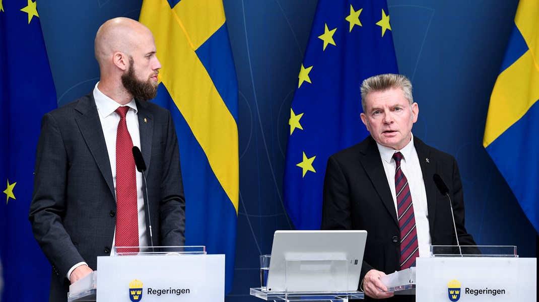 Carl-Oskar Bohlin (M) och Magnus Hjort vid en tidigare pressträff.