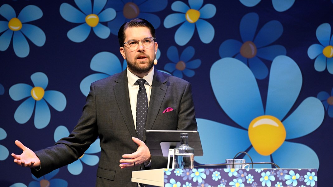 Jimmie Åkesson (SD) höll sitt tal vid partiets landsdagar i Västerås i lördags.