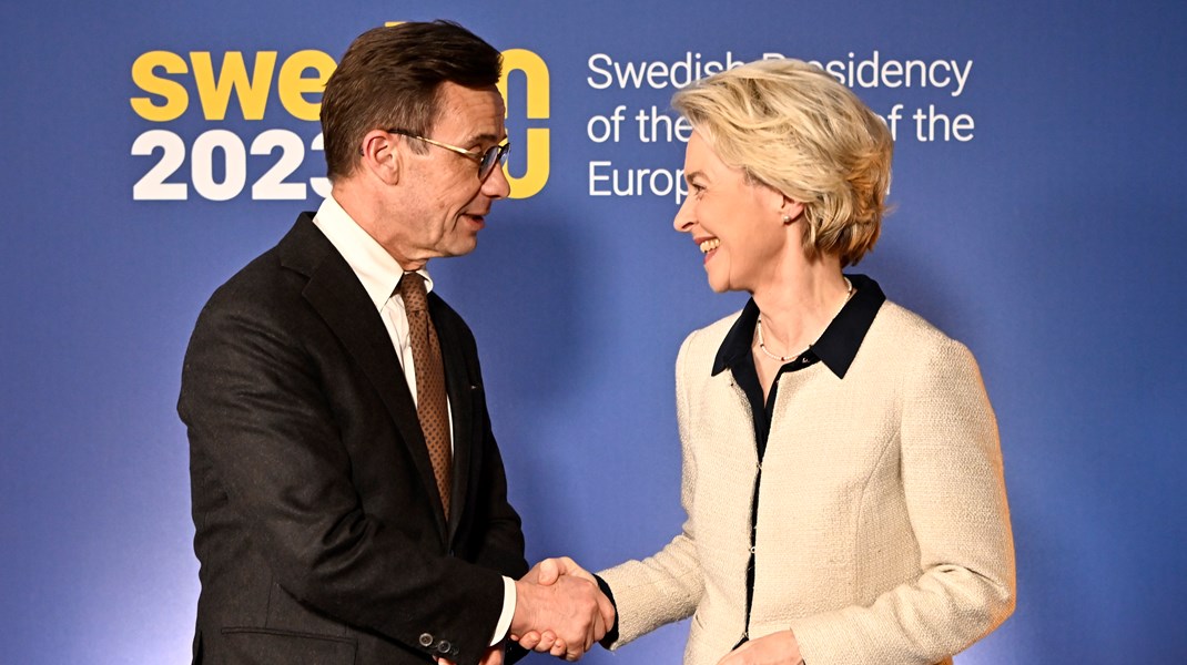 Smal inbjudningslista när von der Leyen är i Sverige