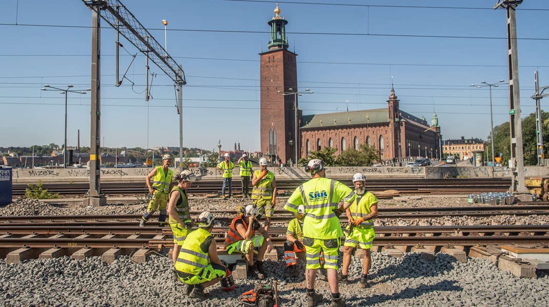 Upprustning av spår i Stockholm. 