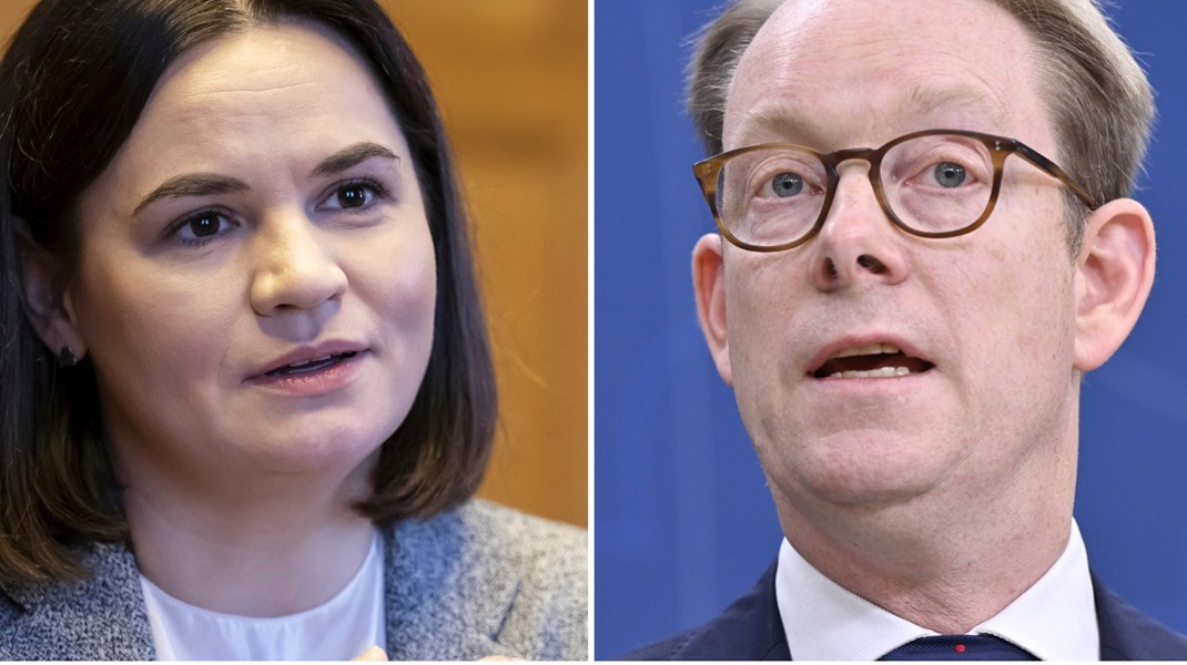 ”Belarus är en del av Europa, och det belarusiska folket har rätt att välja sitt lands utrikespolitiska inriktning”, skriver utrikesminister Tobias Billström och Sviatlana Tsikhanouskaya.