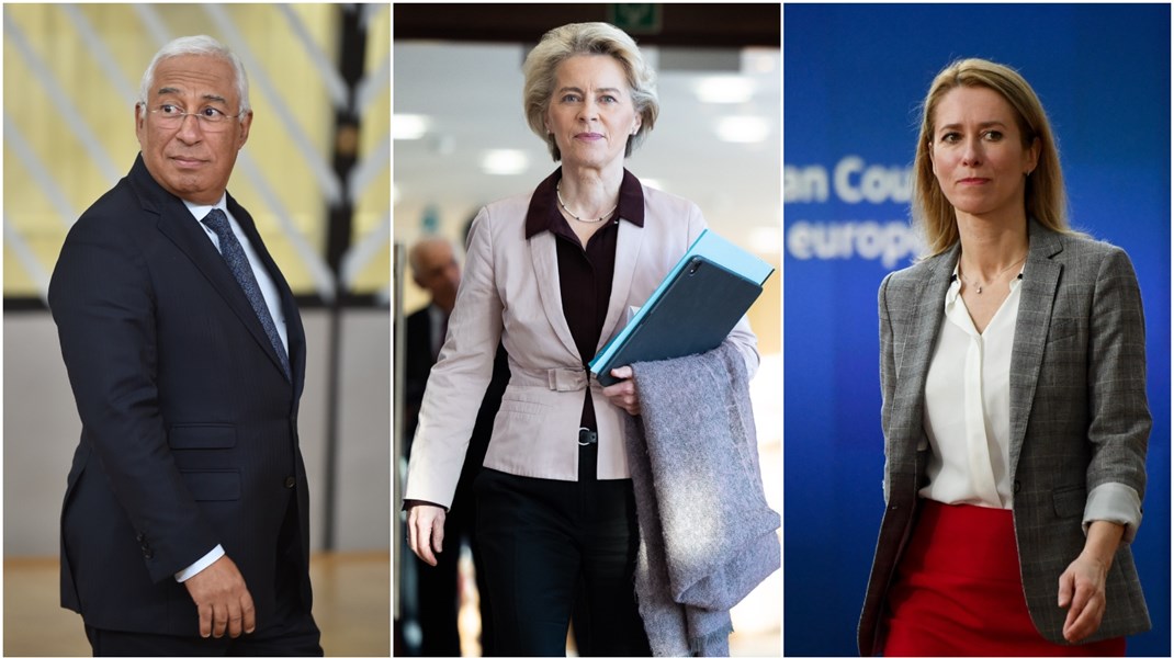 Sittande kommissionärsordförande Ursula von der Leyen, Portugals tidigare premiärminister António Costa och Estlands premiärminister Kaja Kallas kan bli EU:s nya toppskikt.