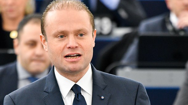 Joseph Muscat under utfrågningen i EU-parlamentet