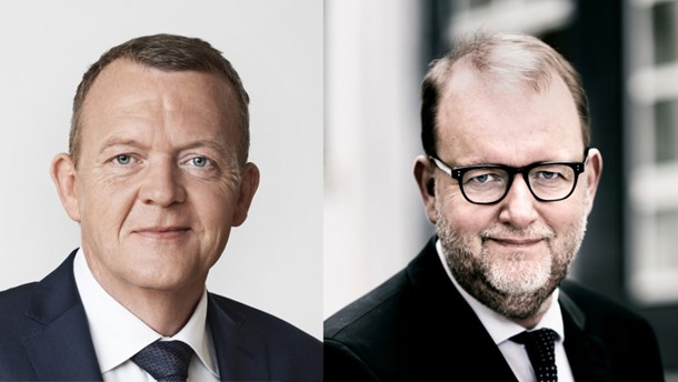 Danska minoritetsregeringens statsminister Lars Løkke Rasmussen och klimatminister Lars Christian Lilleholt, båda Venstre.