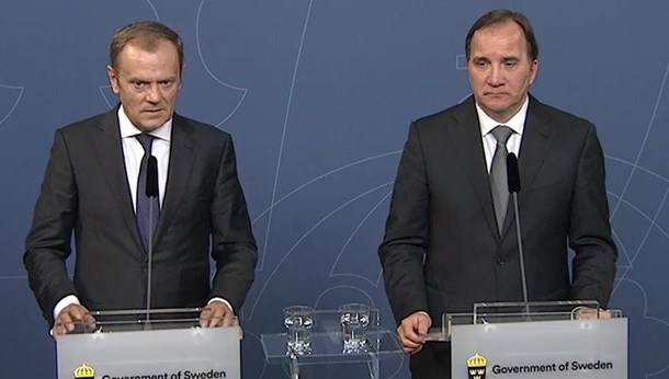 Löfven ställer sig bakom omval av Tusk