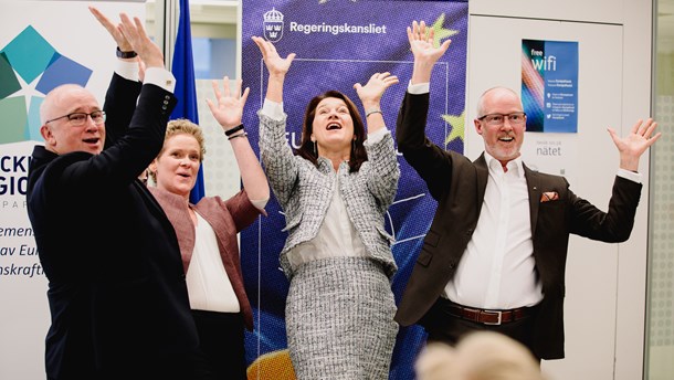 Från vänster: Paul Lindquist (M), Karin Wanngård (S), Ann Linde (S) och Mats Gerdau (M)