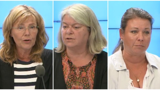 Agneta Börjesson (MP), Mia Sydow Mölleby (V) och Tina Acketoft (L) som alla är ledamöter i konstitutionsutskottet.